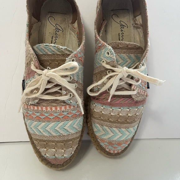 Gaimo Tie Espadrilles Multicolor Low Top Lace Up Aztec Casual Shoes women’s 39 - Picture 2 of 11